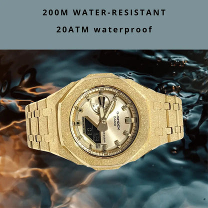 Montre CasiOak Custom – Full Gold Frosted