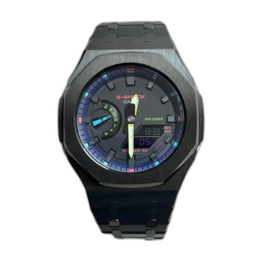 Montre CasiOak Custom Black Purple – mod G-Shock GA-2100, vue 1