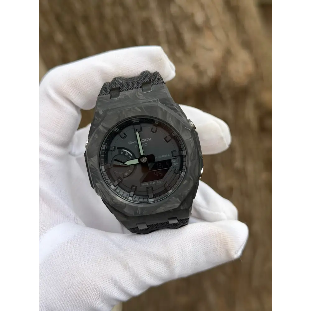 Montre CasiOak Custom – Full Black Carbon Fiber