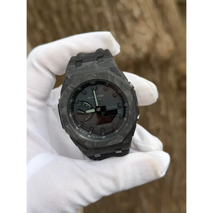 Montre CasiOak Custom – Full Black Carbon Fiber