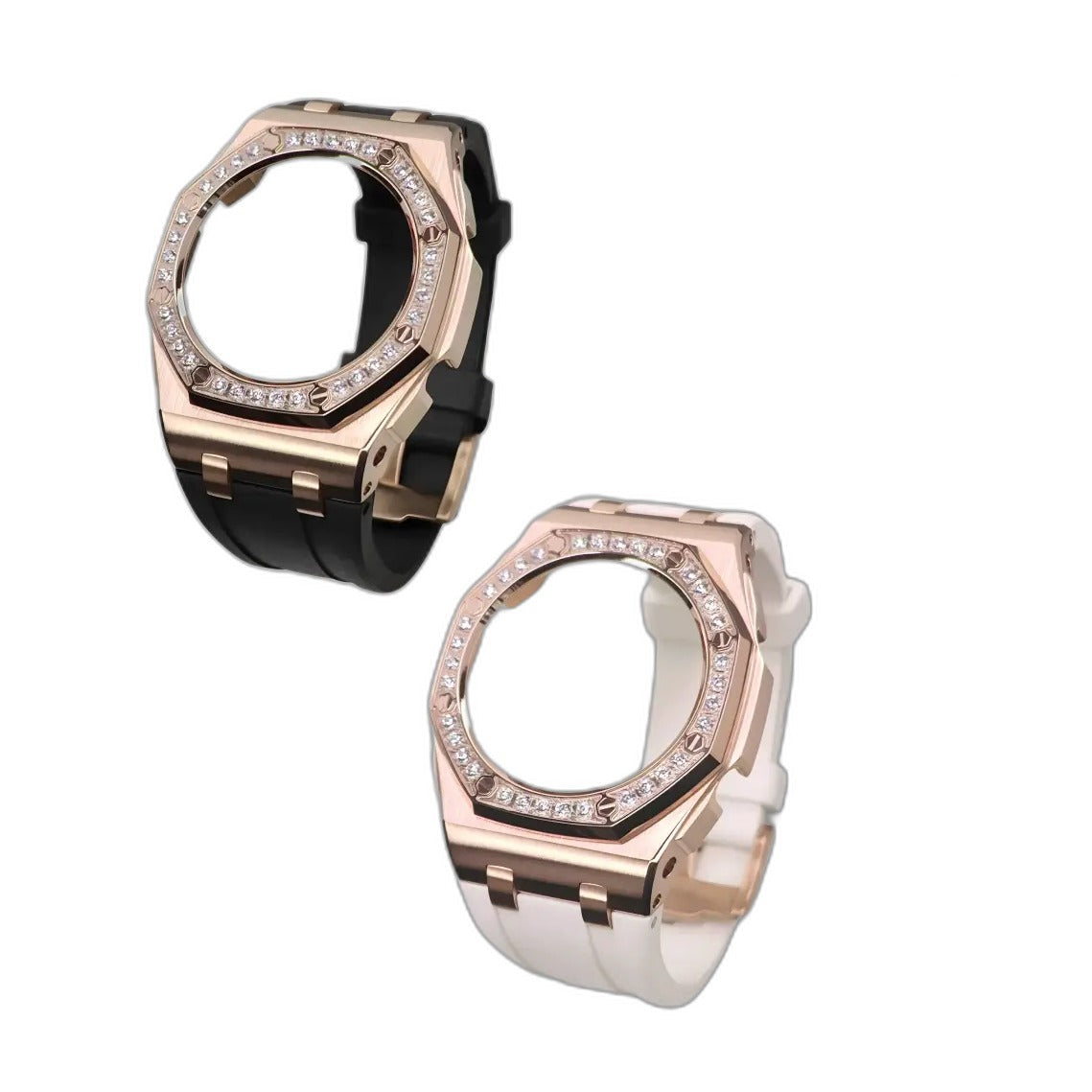 Montre CasiOak Custom Diamond Black Rose Gold – mod G-Shock GA-2100, vue 5