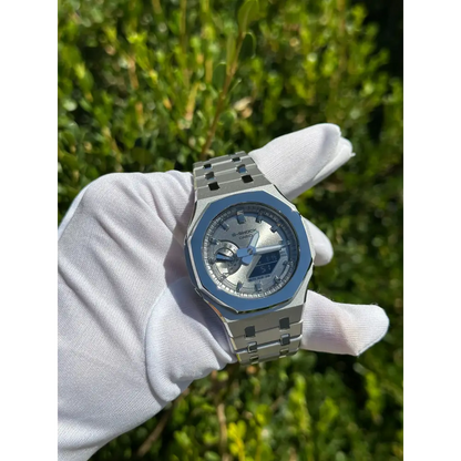 Montre CasiOak Custom – Full Silver Mirror Polish