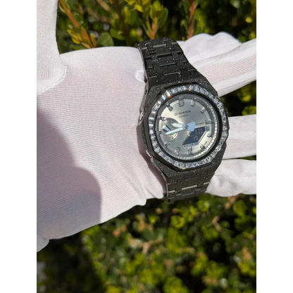 Montre CasiOak Custom – Black Silver Frosted Diamond