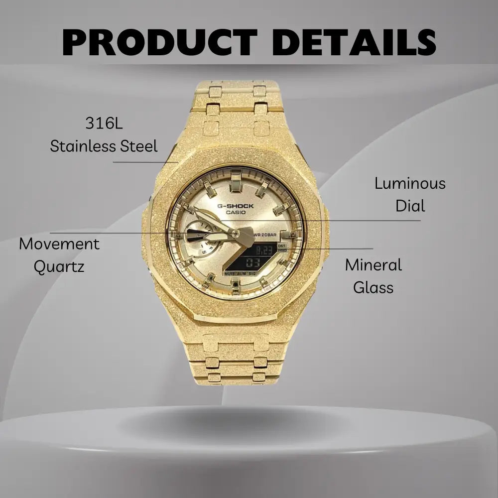 Montre CasiOak Custom – Full Gold Frosted