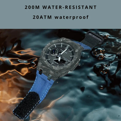 Montre CasiOak Custom – Blue Bluetooth Carbon Fiber
