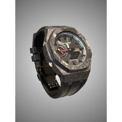 Montre CasiOak Custom – Black Carbon Fiber Luminous Bluetooth