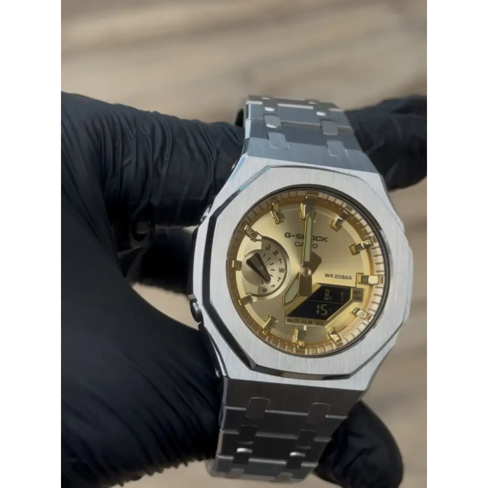 Montre CasiOak Custom – Full Silver Gold