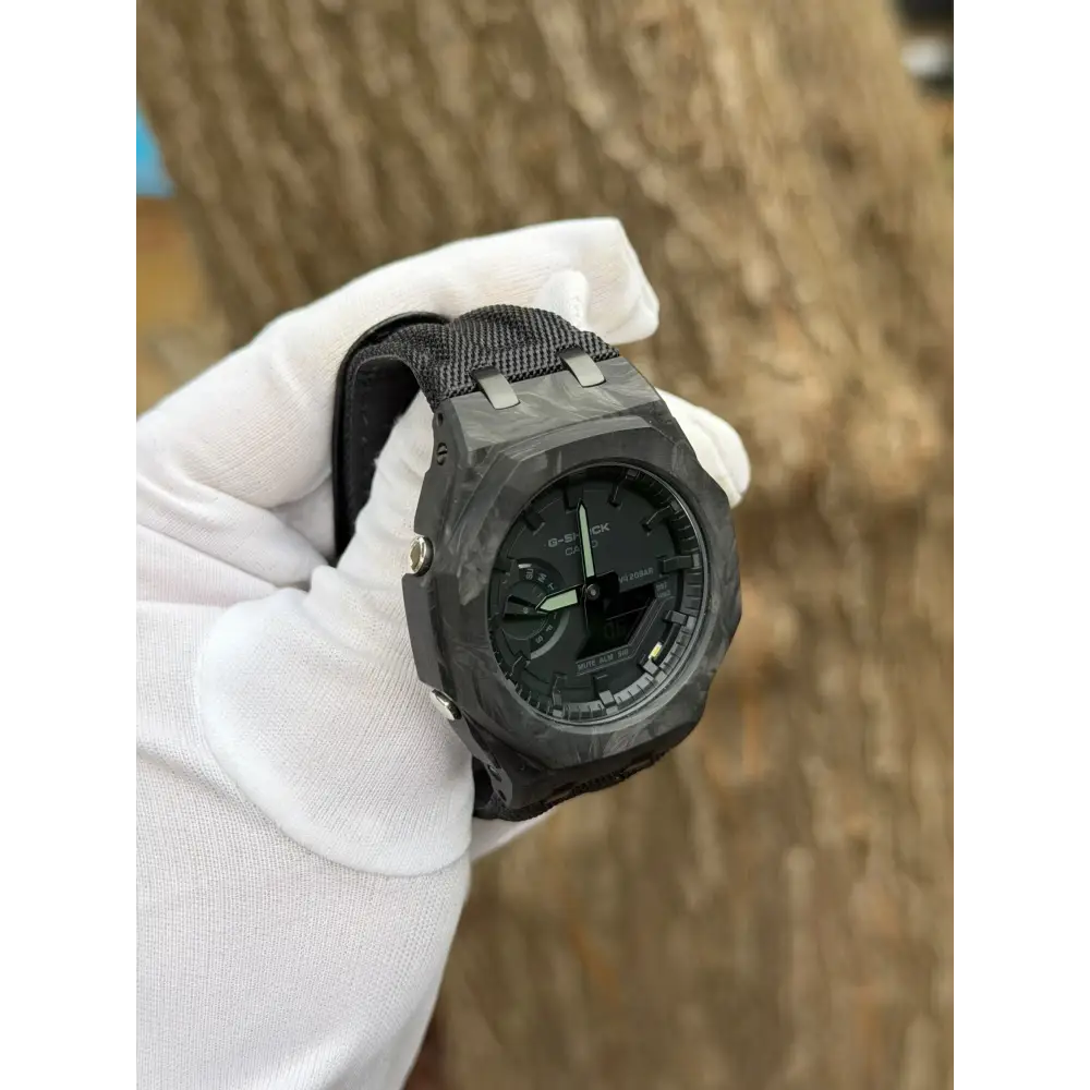Montre CasiOak Custom – Full Black Carbon Fiber