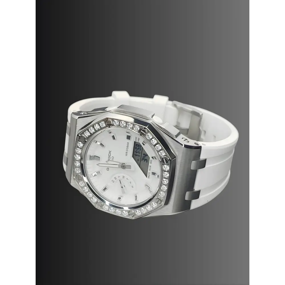 Montre CasiOak Custom – Diamond Full White