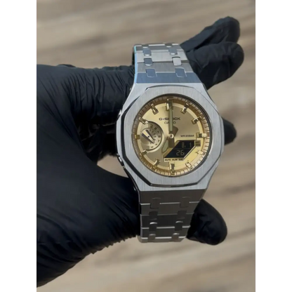 Montre CasiOak Custom – Full Silver Gold