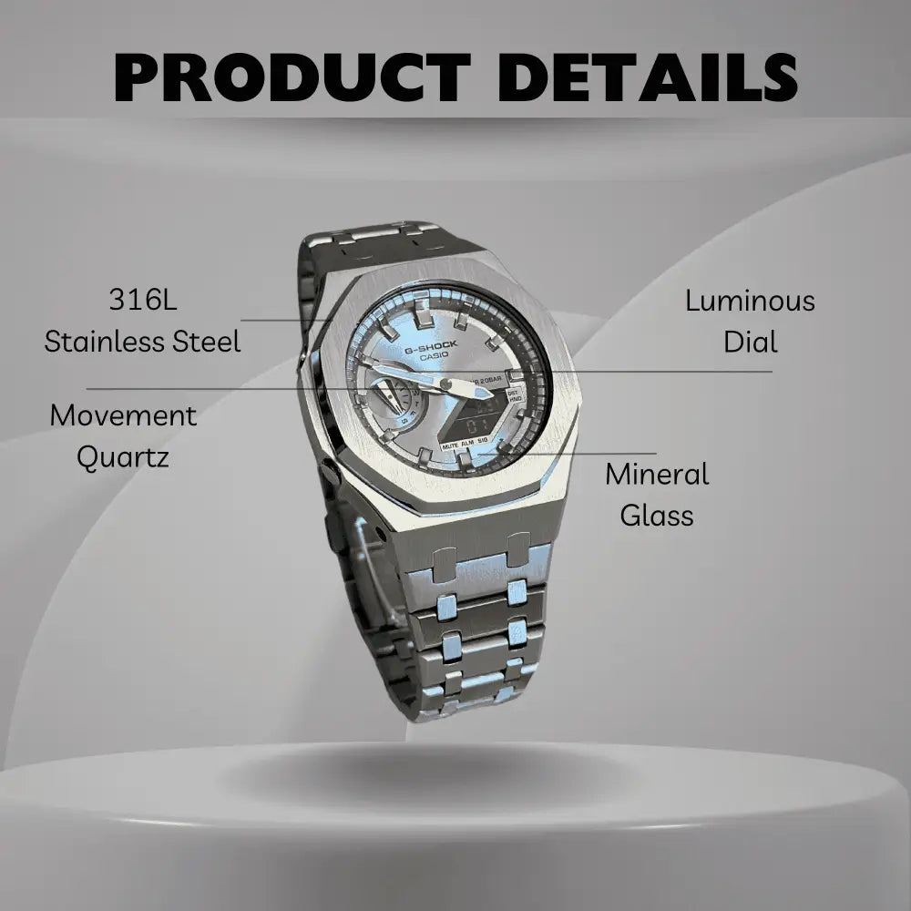 Montre CasiOak Custom – Full Silver