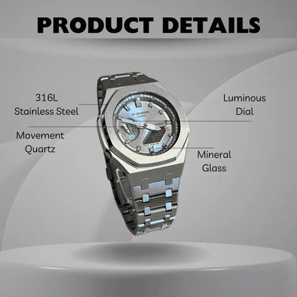 Montre CasiOak Custom – Full Silver