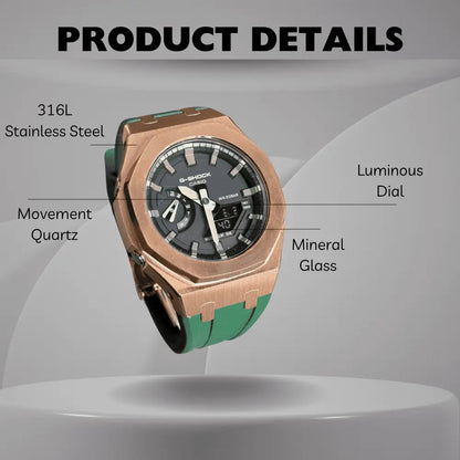Montre CasiOak Custom – Green Rose Gold