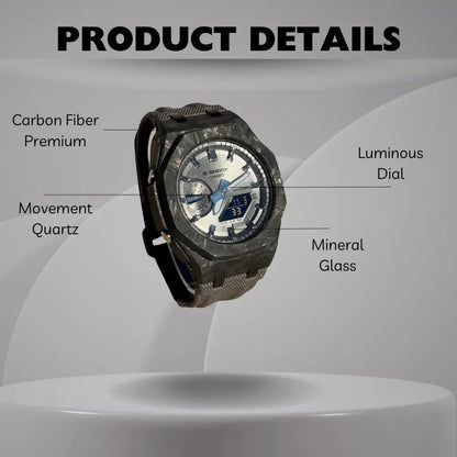 Montre CasiOak Custom – Full Silver Carbon Fiber