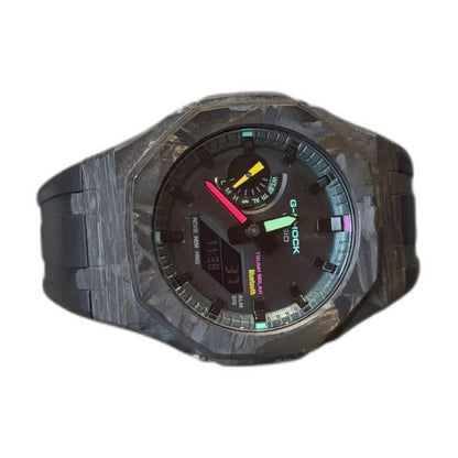Montre CasiOak Custom Black Carbon Fiber Luminous Bluetooth – mod G-Shock GAB-2100, vue 4