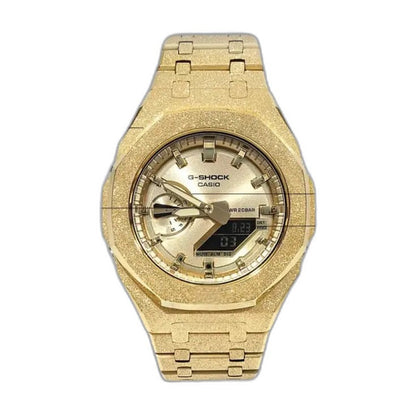 Montre CasiOak Custom Full Gold Frosted – mod G-Shock GA-2100, vue 2