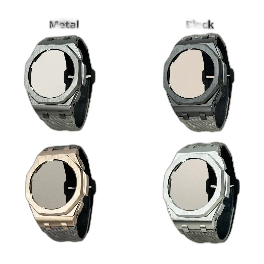 Montre CasiOak Custom Black Metal Bluetooth – mod G-Shock GAB-2100, vue 5