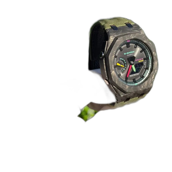 Montre CasiOak Custom – Full Green Bluetooth Carbon Fiber
