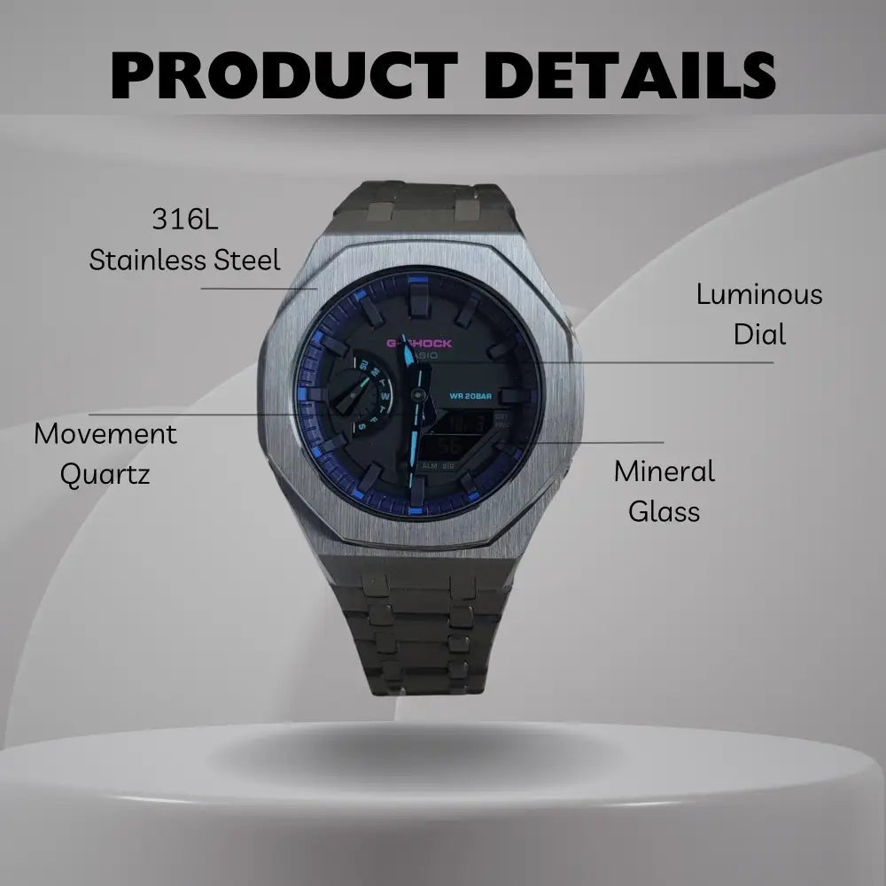 Montre CasiOak Custom – Metal Purple Steel