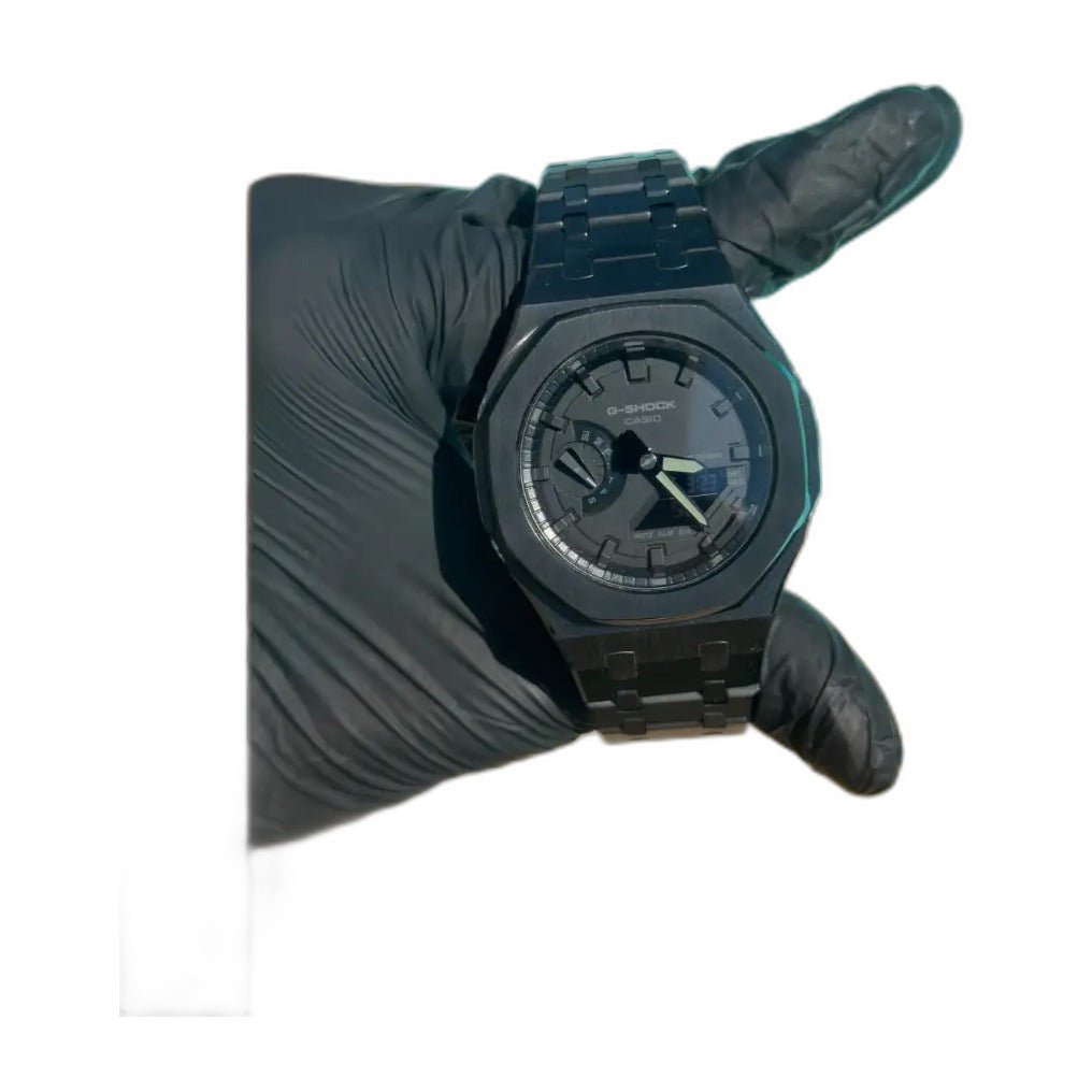 Montre CasiOak Custom Full Black – mod G-Shock GA-2100, vue 2