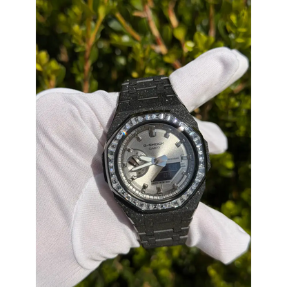 Montre CasiOak Custom – Black Silver Frosted Diamond