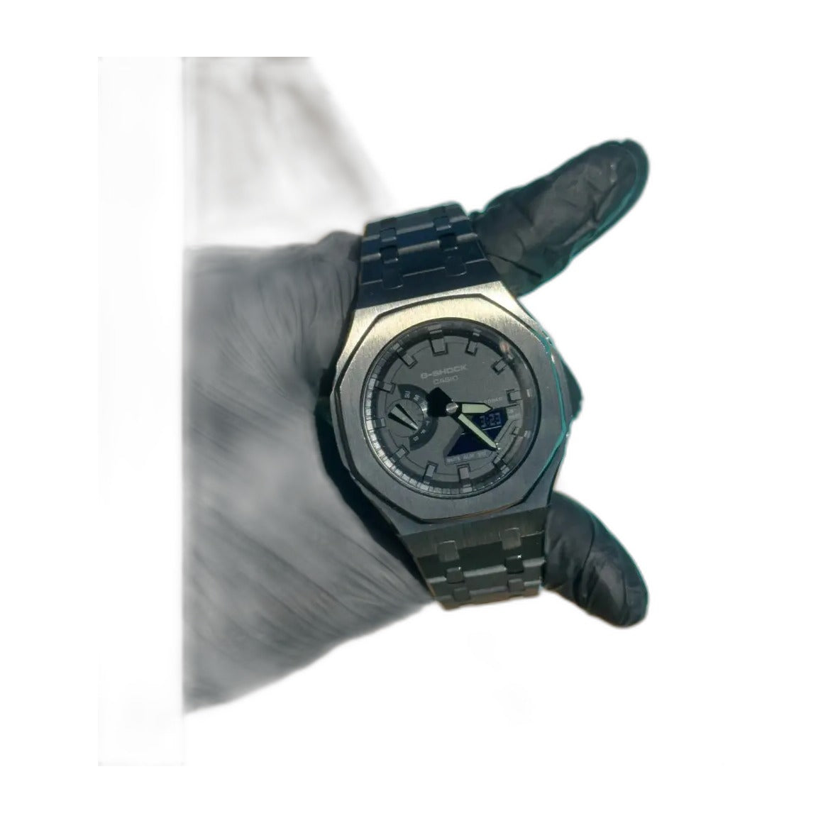 Montre CasiOak Custom Full Black – mod G-Shock GA-2100, vue 1