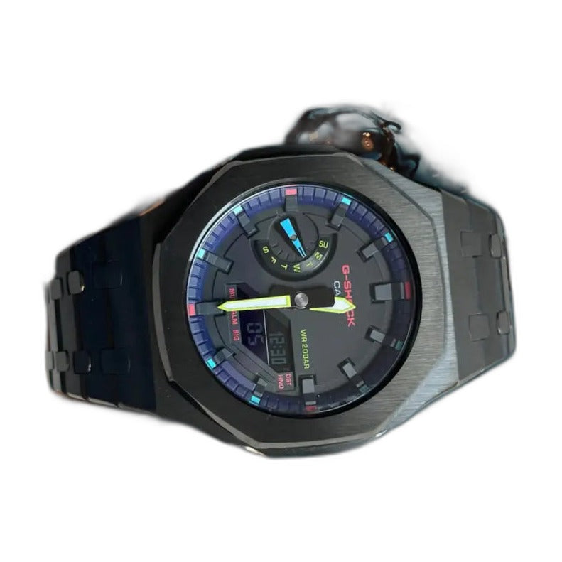 Montre CasiOak Custom Black Purple – mod G-Shock GA-2100, vue 3
