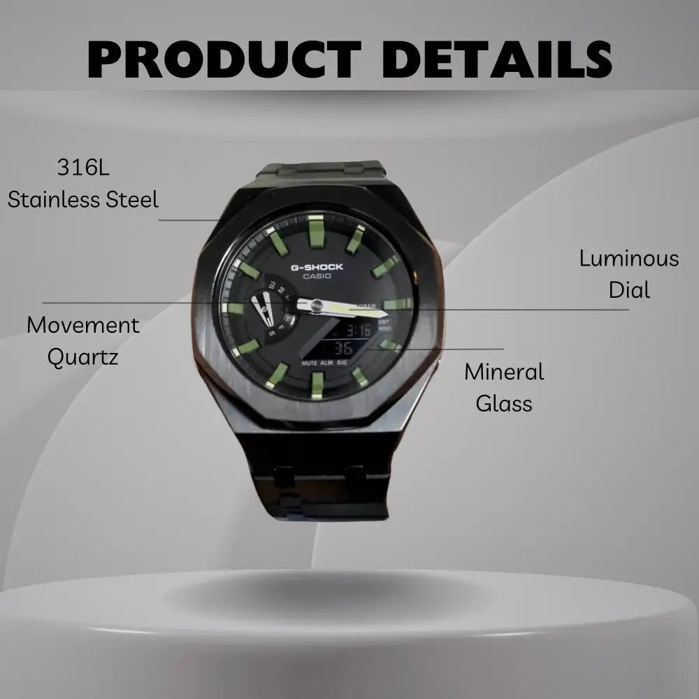 Montre CasiOak Custom – Black Green Olive