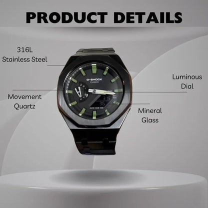Montre CasiOak Custom – Black Green Olive