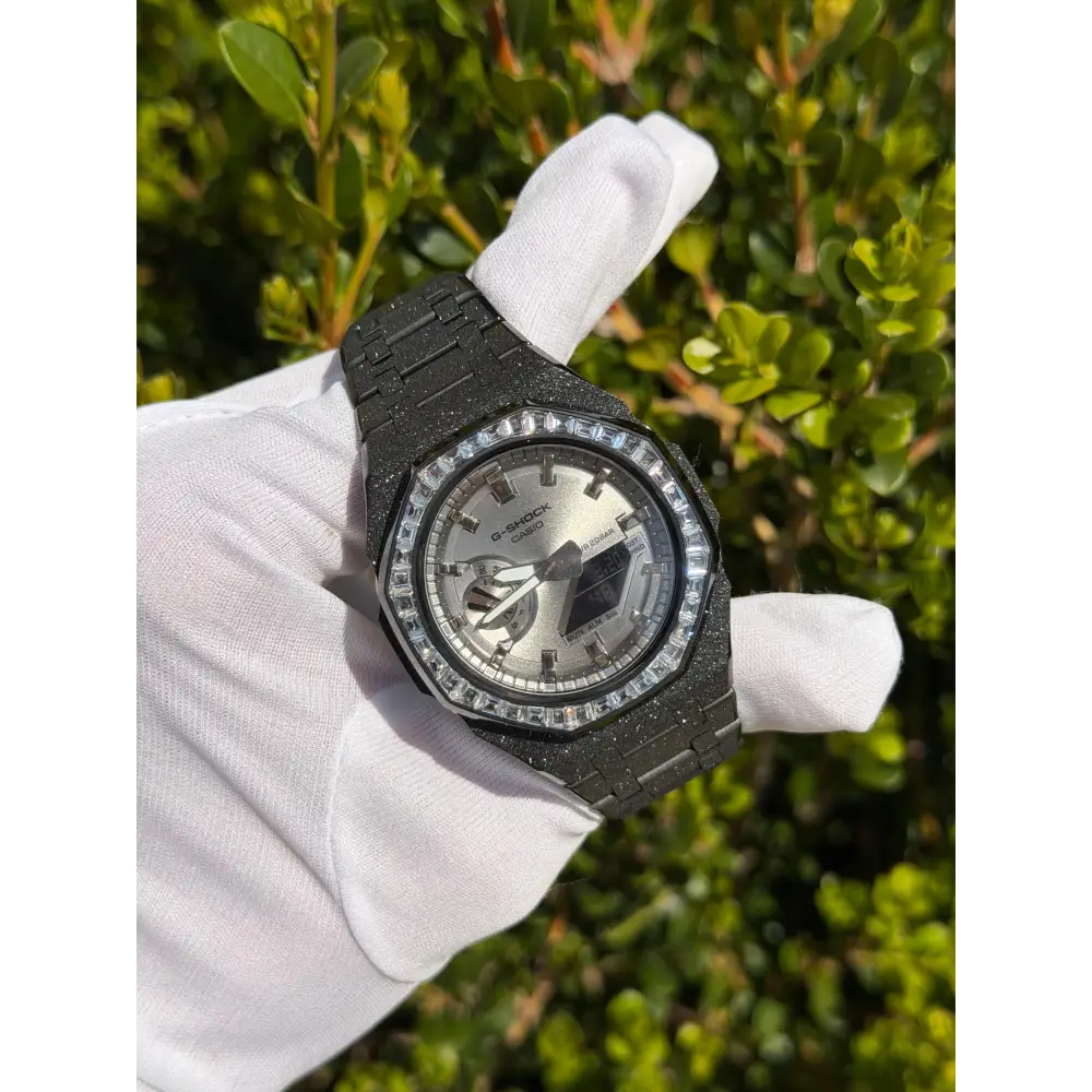 Montre CasiOak Custom – Black Silver Frosted Diamond