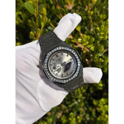 Montre CasiOak Custom – Black Silver Frosted Diamond
