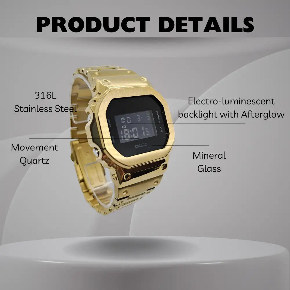 Montre CasiOak Custom – Black Gold - Mod G-Shock DW5600