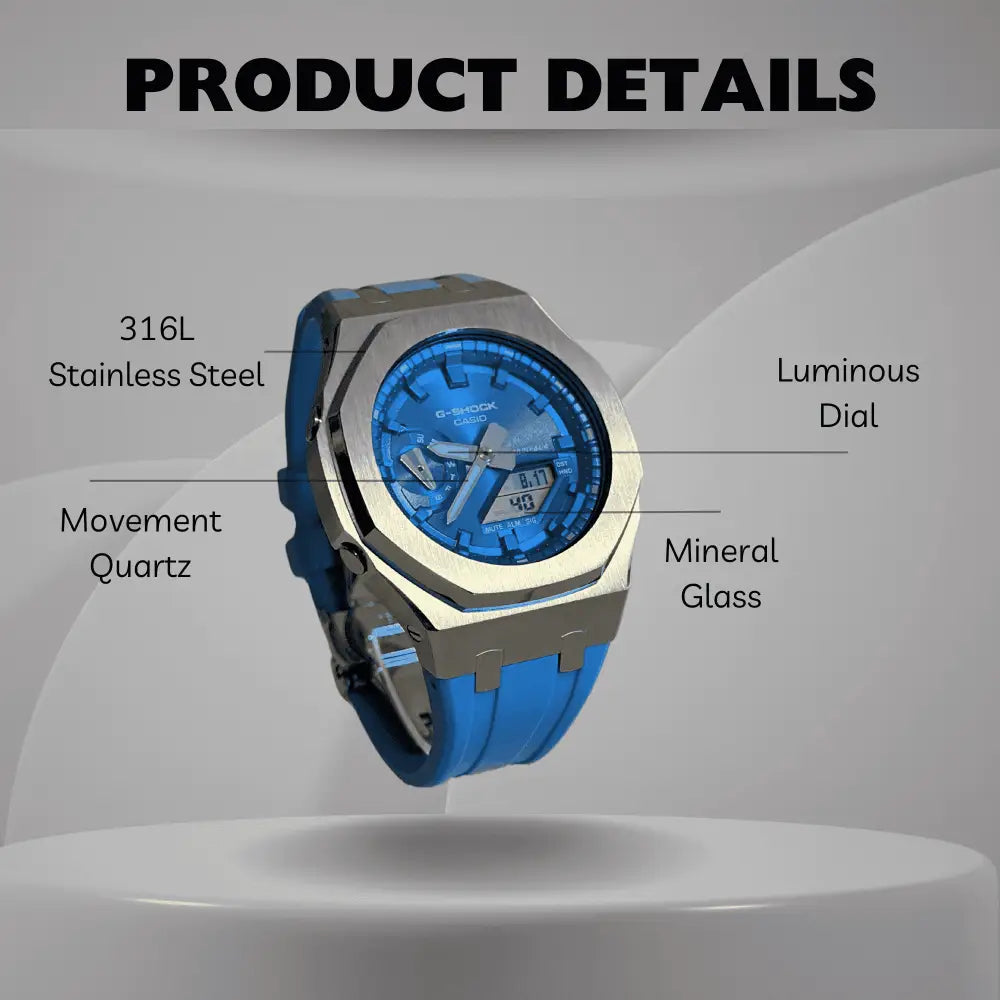 Montre CasiOak Custom – Blue Silver