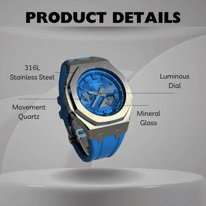 Montre CasiOak Custom – Blue Silver
