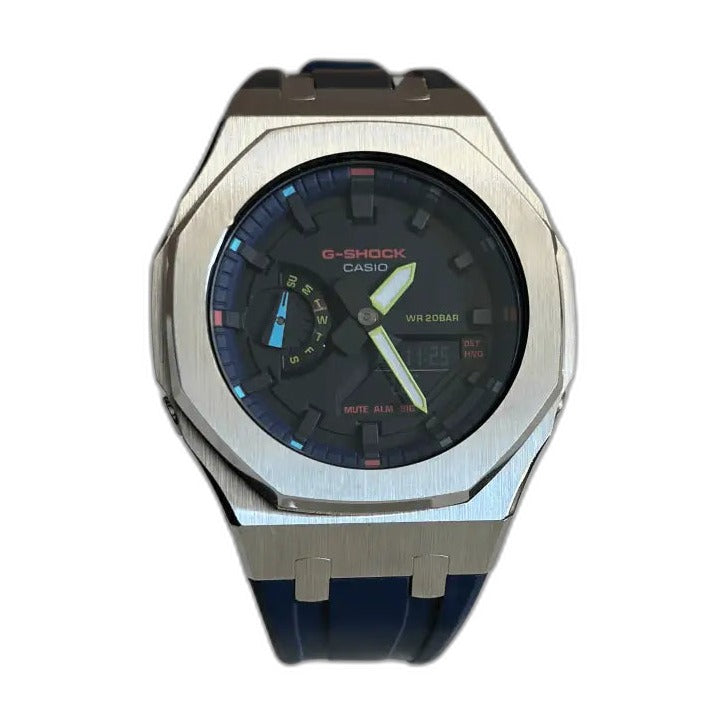 Montre CasiOak Custom Purple Blue – mod G-Shock GA-2100, vue 1