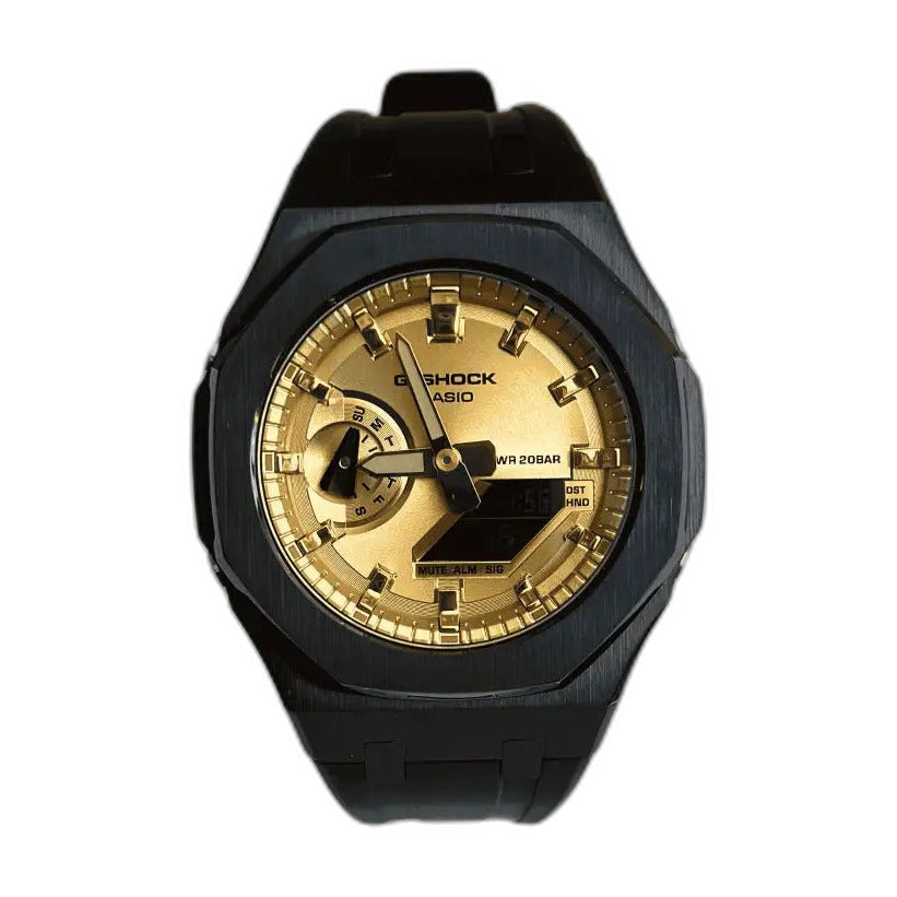 Montre CasiOak Custom Black Gold – mod G-Shock GA-2100, vue 1