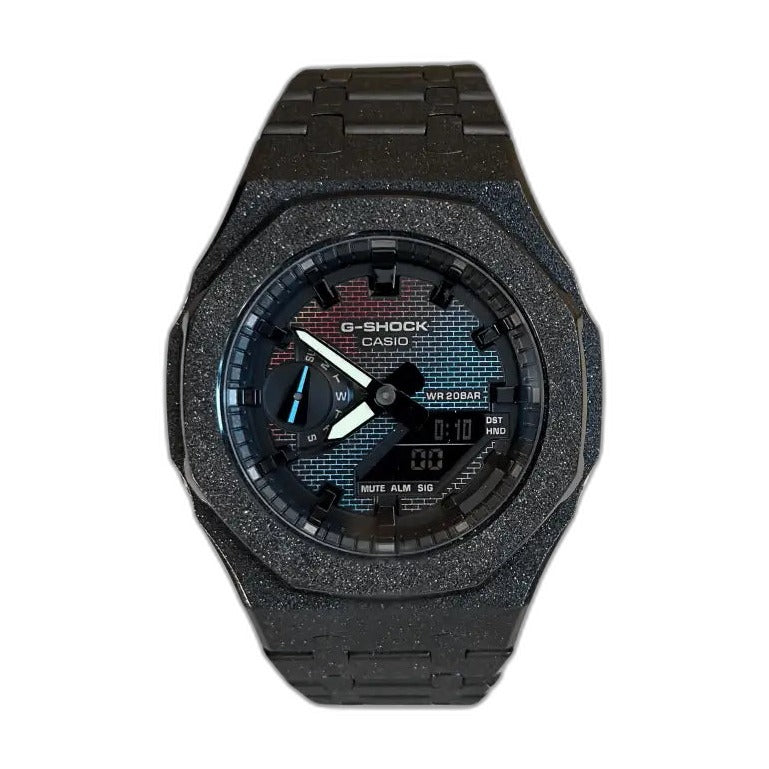 Montre CasiOak Custom Black Frosted – mod G-Shock GA-2100, vue 1