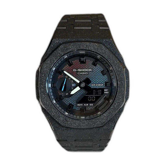 Montre CasiOak Custom Black Frosted – mod G-Shock GA-2100, vue 1