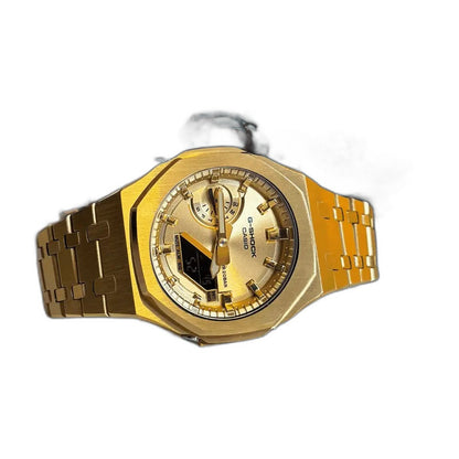 Montre CasiOak Custom Full Gold – mod G-Shock GA-2100, vue 3