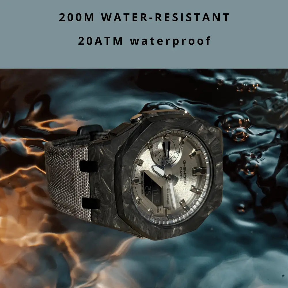 Montre CasiOak Custom – Full Silver Carbon Fiber