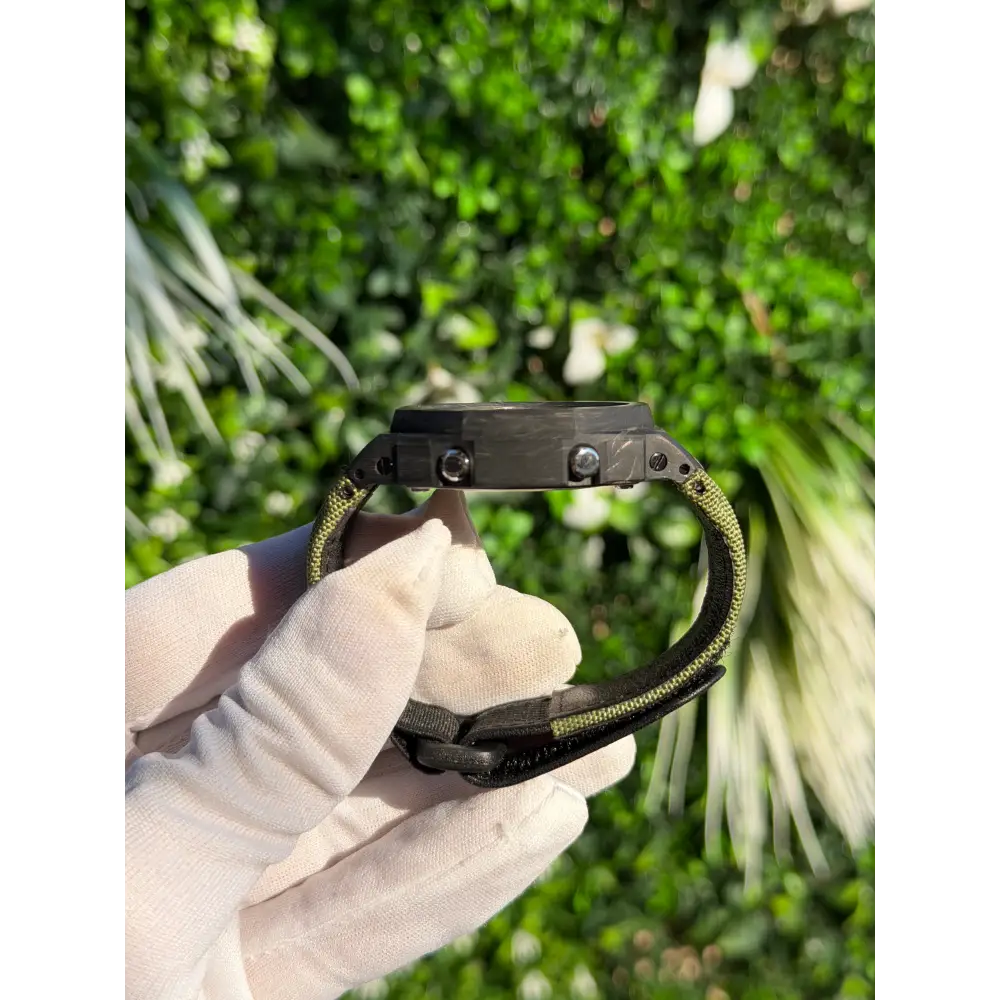 Montre CasiOak Custom – Black Green Carbon Fiber