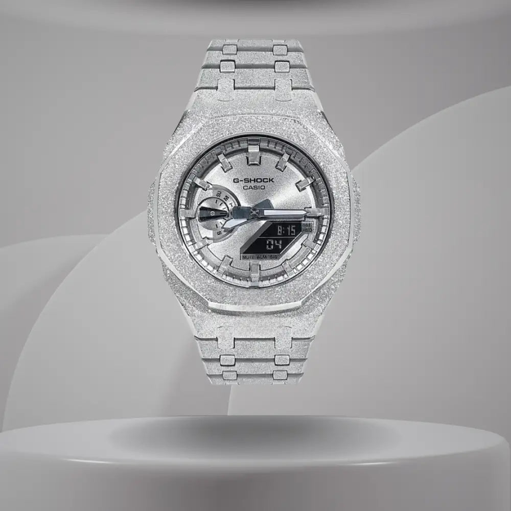 Montre CasiOak Custom – Full Silver Frosted