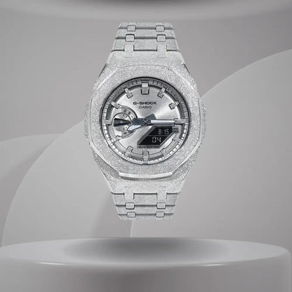 Montre CasiOak Custom – Full Silver Frosted