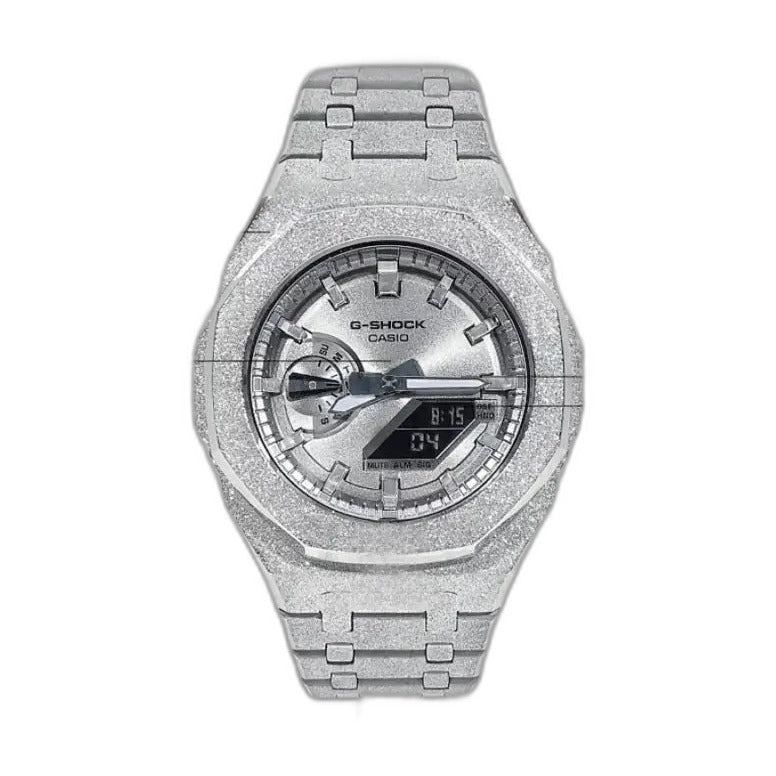 Montre CasiOak Custom – Full Silver Frosted