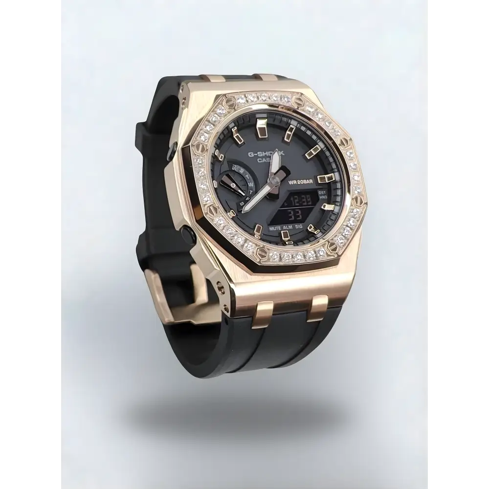 Montre CasiOak Custom – Diamond Black Rose Gold