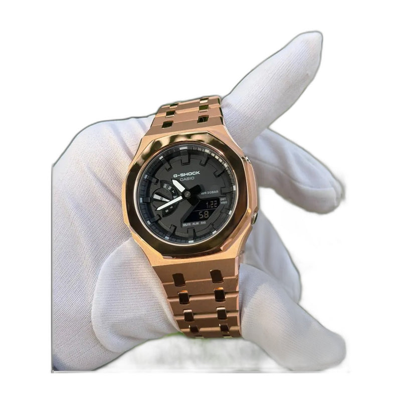 Montre CasiOak Custom – Rose Gold Mirror Polish