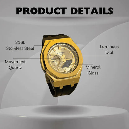 Montre CasiOak Custom – Gold Case Black