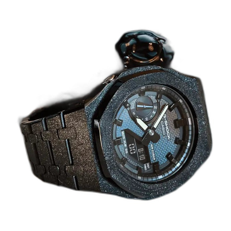 Montre CasiOak Custom Black Frosted – mod G-Shock GA-2100, vue 3