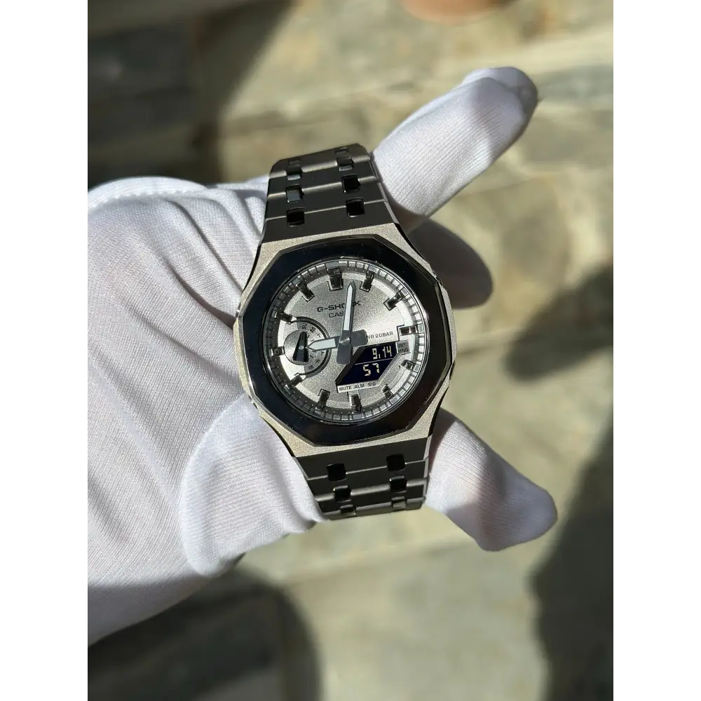Montre CasiOak Custom – Metal Grey Mirror Polish