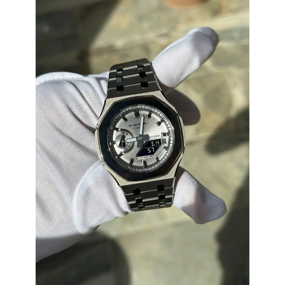 Montre CasiOak Custom – Metal Grey Mirror Polish